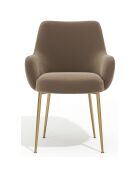 2 Petits Fauteuils Rakel Velours Pieds brossés taupe - 82x64x55 cm