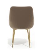 2 Petits Fauteuils Rakel Velours Pieds brossés taupe - 82x64x55 cm