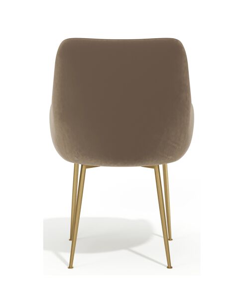 2 Petits Fauteuils Rakel Velours Pieds brossés taupe - 82x64x55 cm