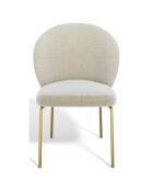 2 Chaises Aria Tissu tramé toucher doux beiges - 87x57x54 cm