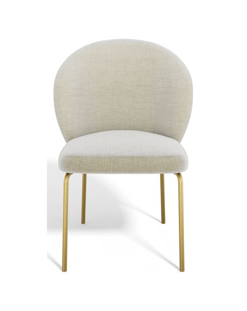 2 Chaises Aria Tissu tramé toucher doux beiges - 87x57x54 cm