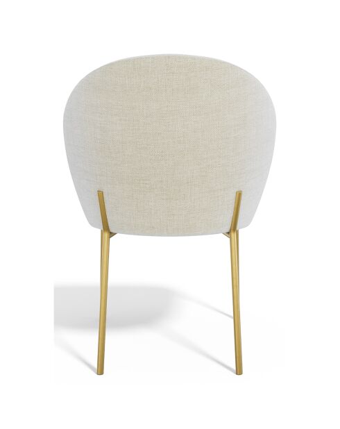 2 Chaises Aria Tissu tramé toucher doux beiges - 87x57x54 cm