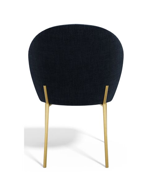 2 Chaises Aria Tissu tramé toucher doux bleu foncé - 87x57x54 cm