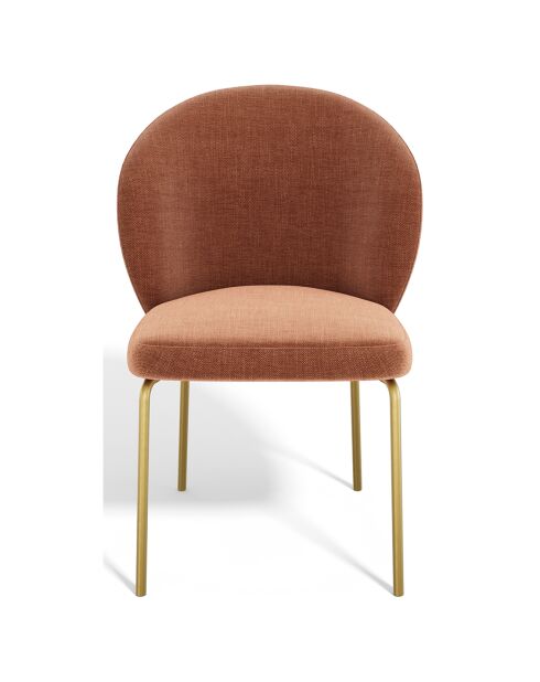 2 Chaises Aria Tissu tramé toucher doux terracotta - 87x57x54 cm