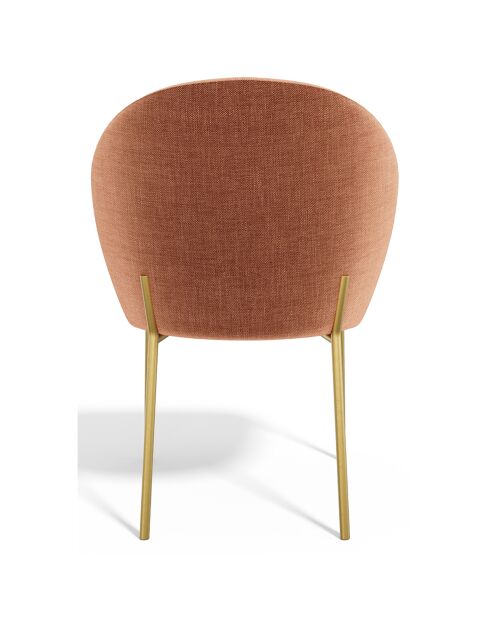 2 Chaises Aria Tissu tramé toucher doux terracotta - 87x57x54 cm