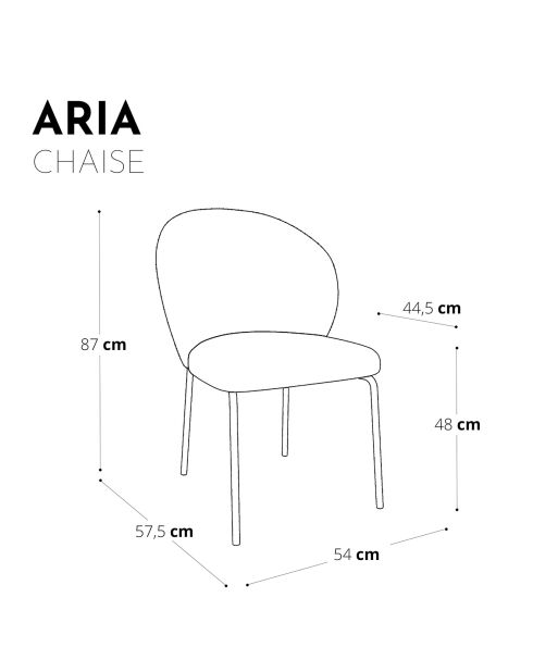 2 Chaises Aria Tissu tramé toucher doux terracotta - 87x57x54 cm