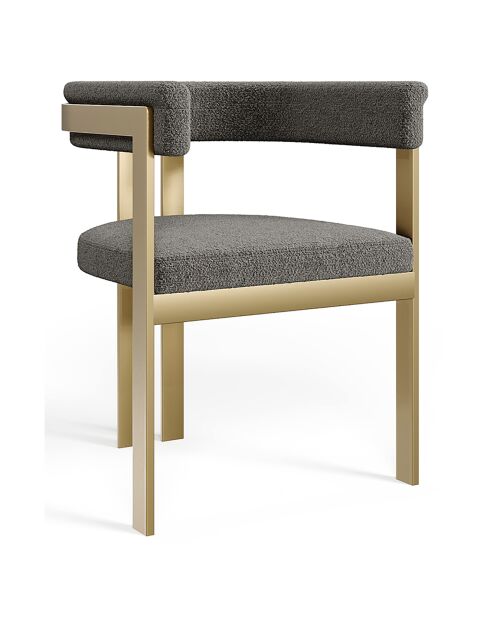 Chaise Grace Bouclette gris foncé  - 59x54x74 cm