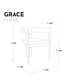 Chaise Grace Bouclette gris foncé  - 59x54x74 cm