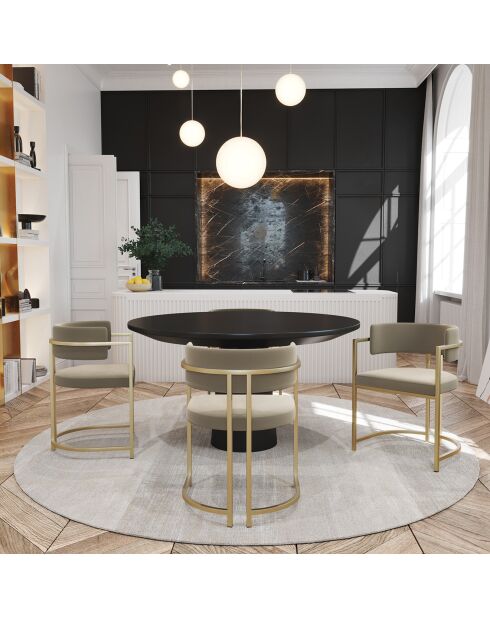 Silla Ava de terciopelo beige topo - 56x49,5x76 cm