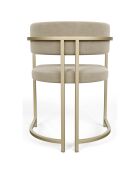 Chaise Ava en Velours beige taupe  - 56x49.5x76 cm