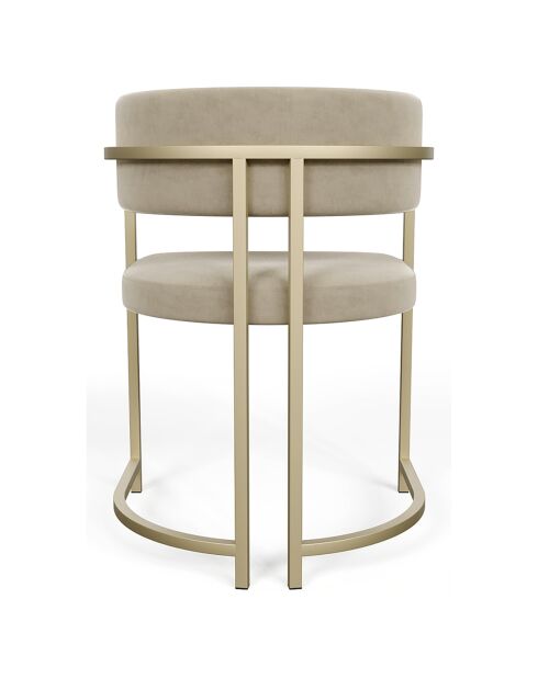 Chaise Ava en Velours beige taupe  - 56x49.5x76 cm