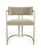 Chaise Ava en Velours beige taupe  - 56x49.5x76 cm