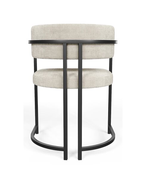 Chaise Ava en Velours texturé crème   - 56x49.5x76 cm