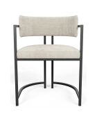 Chaise Ava en Velours texturé crème   - 56x49.5x76 cm