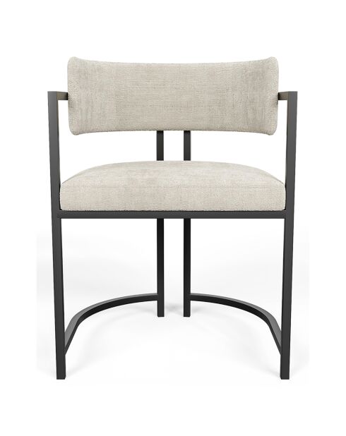 Chaise Ava en Velours texturé crème   - 56x49.5x76 cm