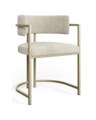 Chaise Ava en Velours texturé crème   - 56x49.5x76 cm