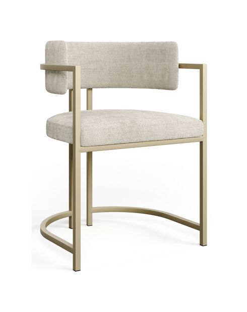 Sedia Ava in velluto testurizzato crema - 56x49,5x76 cm