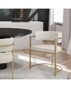 Chaise Ava en Velours texturé crème   - 56x49.5x76 cm
