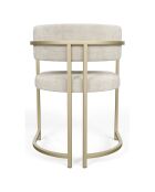 Chaise Ava en Velours texturé crème   - 56x49.5x76 cm