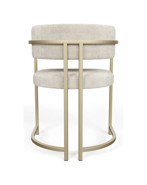 Sedia Ava in velluto testurizzato crema - 56x49,5x76 cm