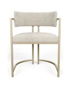 Chaise Ava en Velours texturé crème   - 56x49.5x76 cm