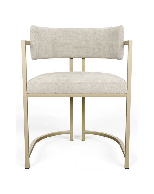 Sedia Ava in velluto testurizzato crema - 56x49,5x76 cm