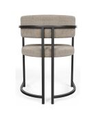 Chaise Ava en Velours texturé taupe  - 56x49.5x76 cm