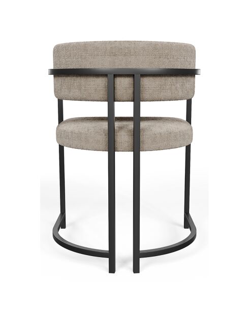 Chaise Ava en Velours texturé taupe  - 56x49.5x76 cm