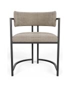 Chaise Ava en Velours texturé taupe  - 56x49.5x76 cm