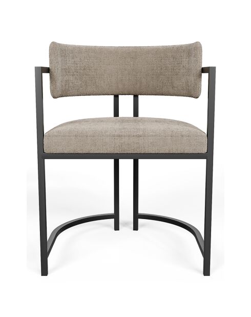 Chaise Ava en Velours texturé taupe  - 56x49.5x76 cm