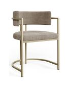 Chaise Ava Velours texturé taupe  - 56x49.5x76 cm