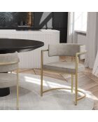 Chaise Ava Velours texturé taupe  - 56x49.5x76 cm