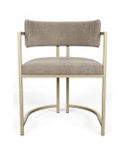Chaise Ava Velours texturé taupe  - 56x49.5x76 cm