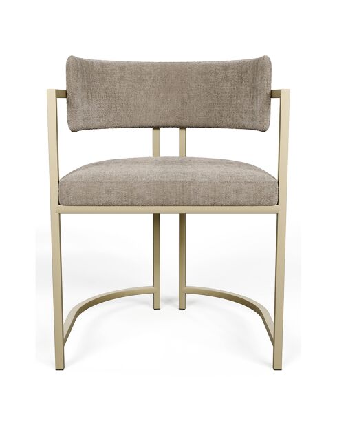 Chaise Ava Velours texturé taupe  - 56x49.5x76 cm