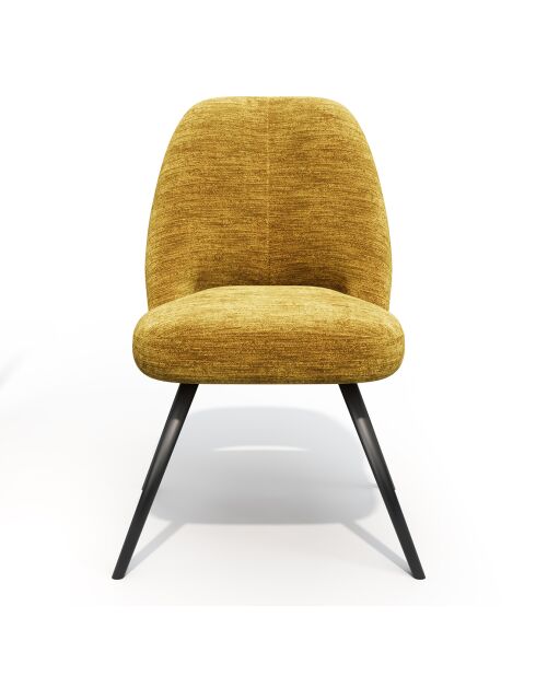 2 Chaises rotatives Magda en Velours moutarde - 51x63x85.5 cm