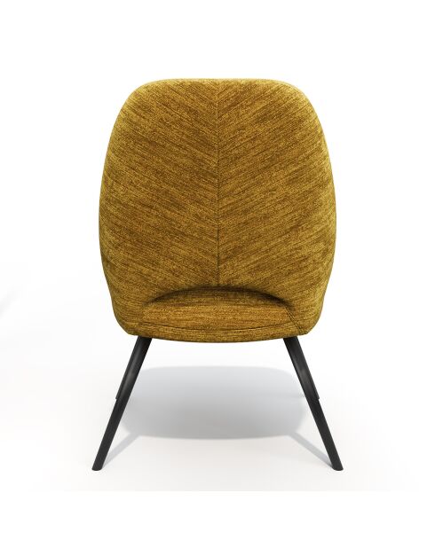 2 Chaises rotatives Magda en Velours moutarde - 51x63x85.5 cm