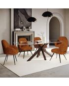 2 Chaises rotatives Magda en Velours terracotta - 51x63x85.5 cm