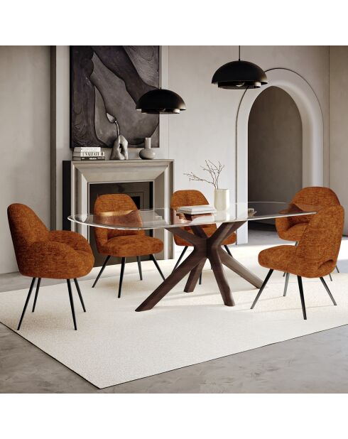 2 Chaises rotatives Magda en Velours terracotta - 51x63x85.5 cm