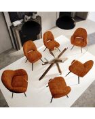 2 Chaises rotatives Magda en Velours terracotta - 51x63x85.5 cm