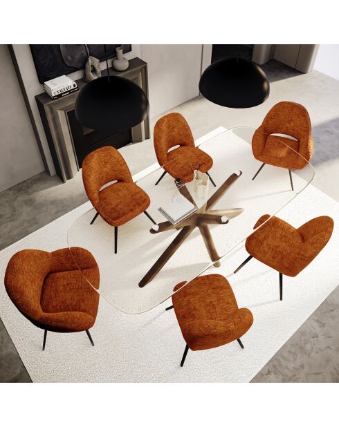 2 Chaises rotatives Magda en Velours terracotta - 51x63x85.5 cm