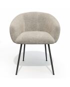 2 Petits fauteuils Tess en Velours tramé beiges - 57.5x60x75 cm