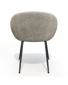 2 Petits fauteuils Tess en Velours tramé beiges - 57.5x60x75 cm