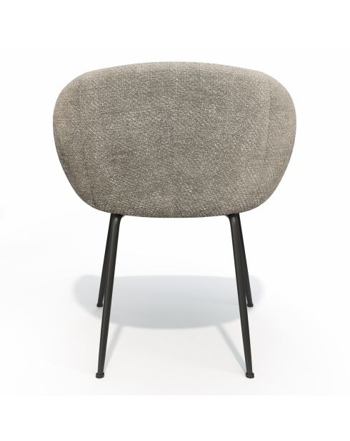 2 Petits fauteuils Tess en Velours tramé beiges - 57.5x60x75 cm