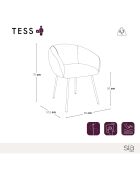 2 Petits fauteuils Tess en Velours tramé beiges - 57.5x60x75 cm