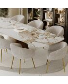 2 kleine beige geweven fluwelen fauteuils van Tess - 57,5x60x75 cm