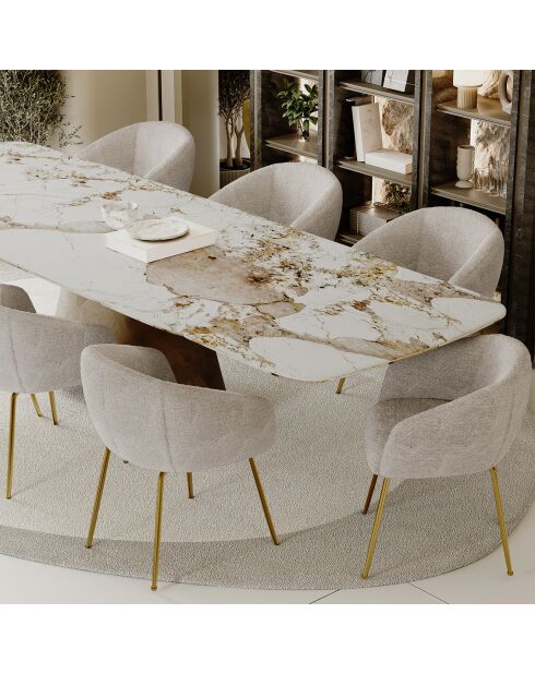 2 kleine Sessel Tess aus beigefarbenem Samt, 57,5 x 60 x 75 cm