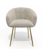 2 kleine beige geweven fluwelen fauteuils van Tess - 57,5x60x75 cm