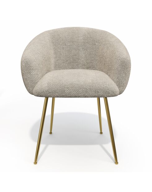 2 kleine Sessel Tess aus beigefarbenem Samt, 57,5 x 60 x 75 cm