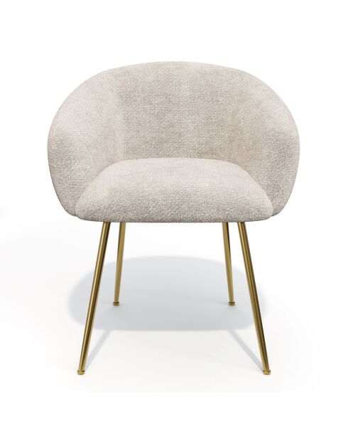 2 Petits fauteuils Tess en Velours tramé crème - 57.5x60x75 cm