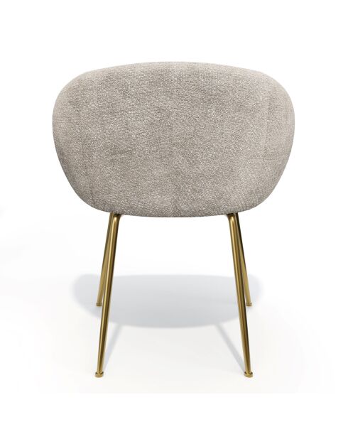 2 Petits fauteuils Tess en Velours tramé crème - 57.5x60x75 cm
